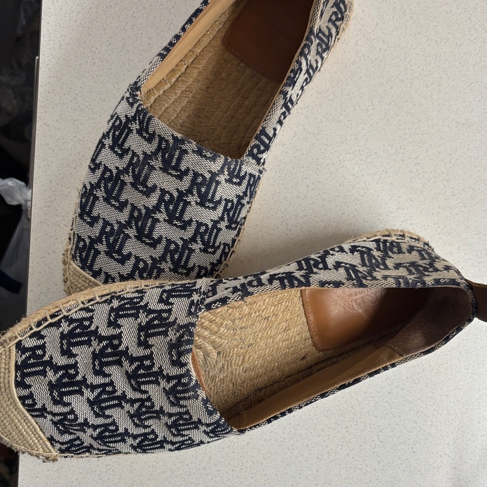 Ralph Lauren Navy and White Espadrilles